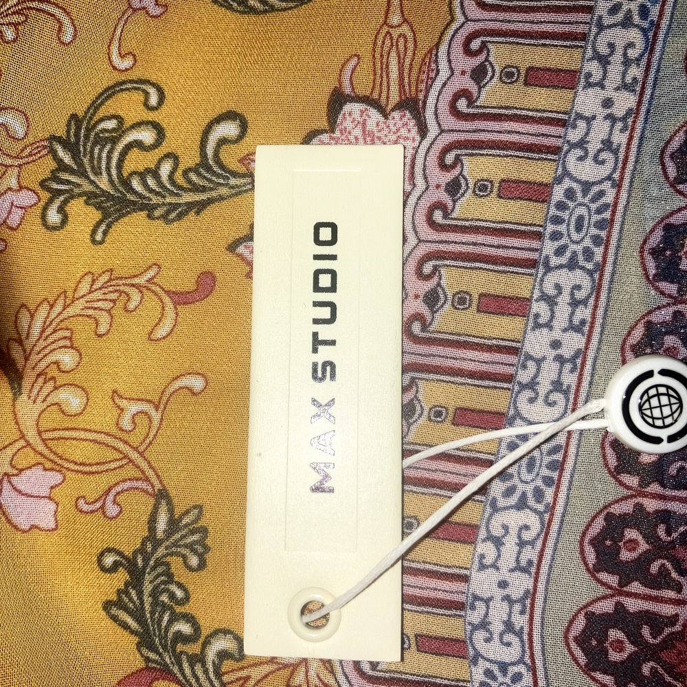 Max Studio Boho Yellow and Red Patterned Top NWT - image 7